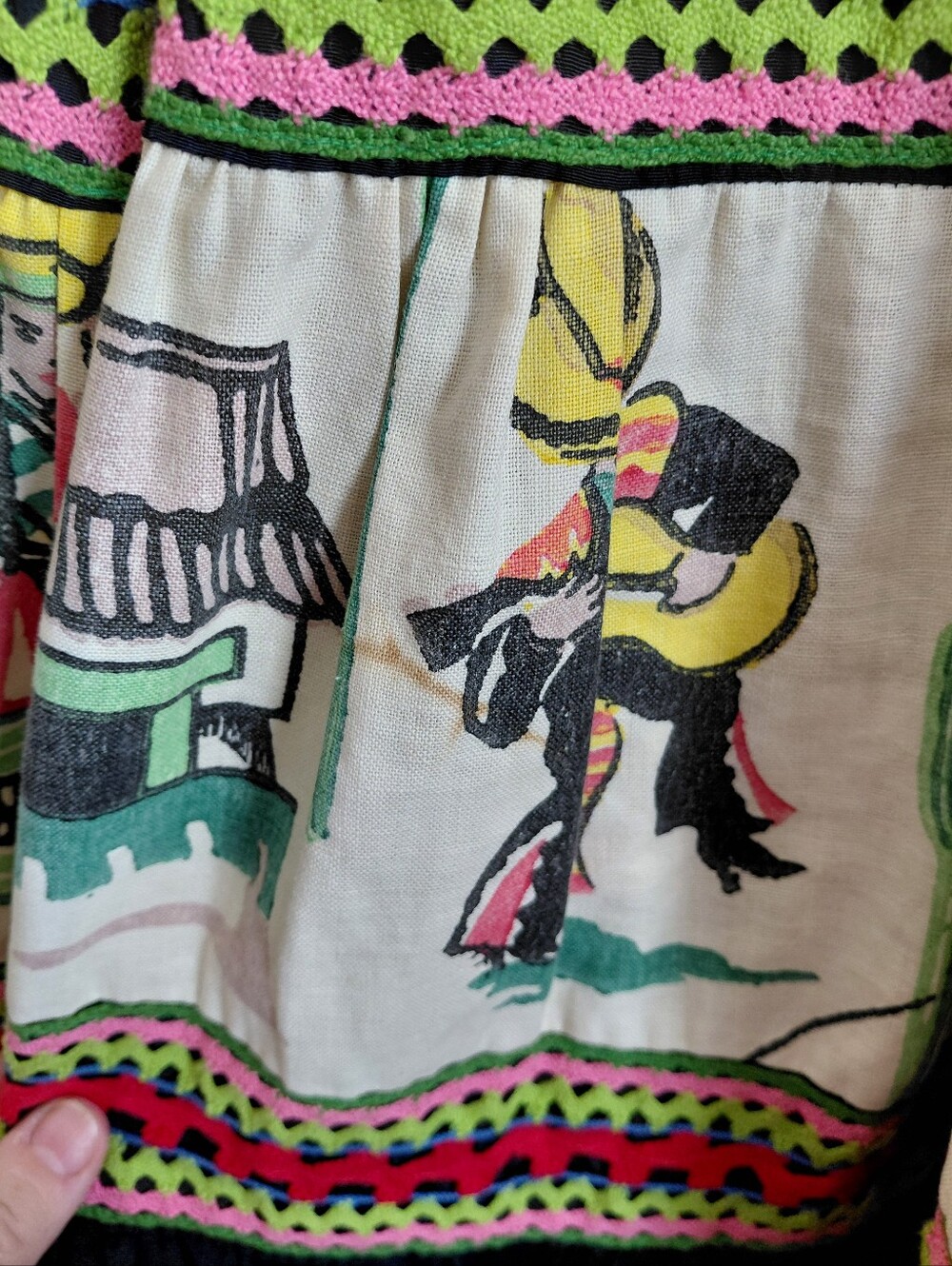 Handsewn Southwest  Peasant Festive Tiered Long Skirt - Picture 6 of 8
